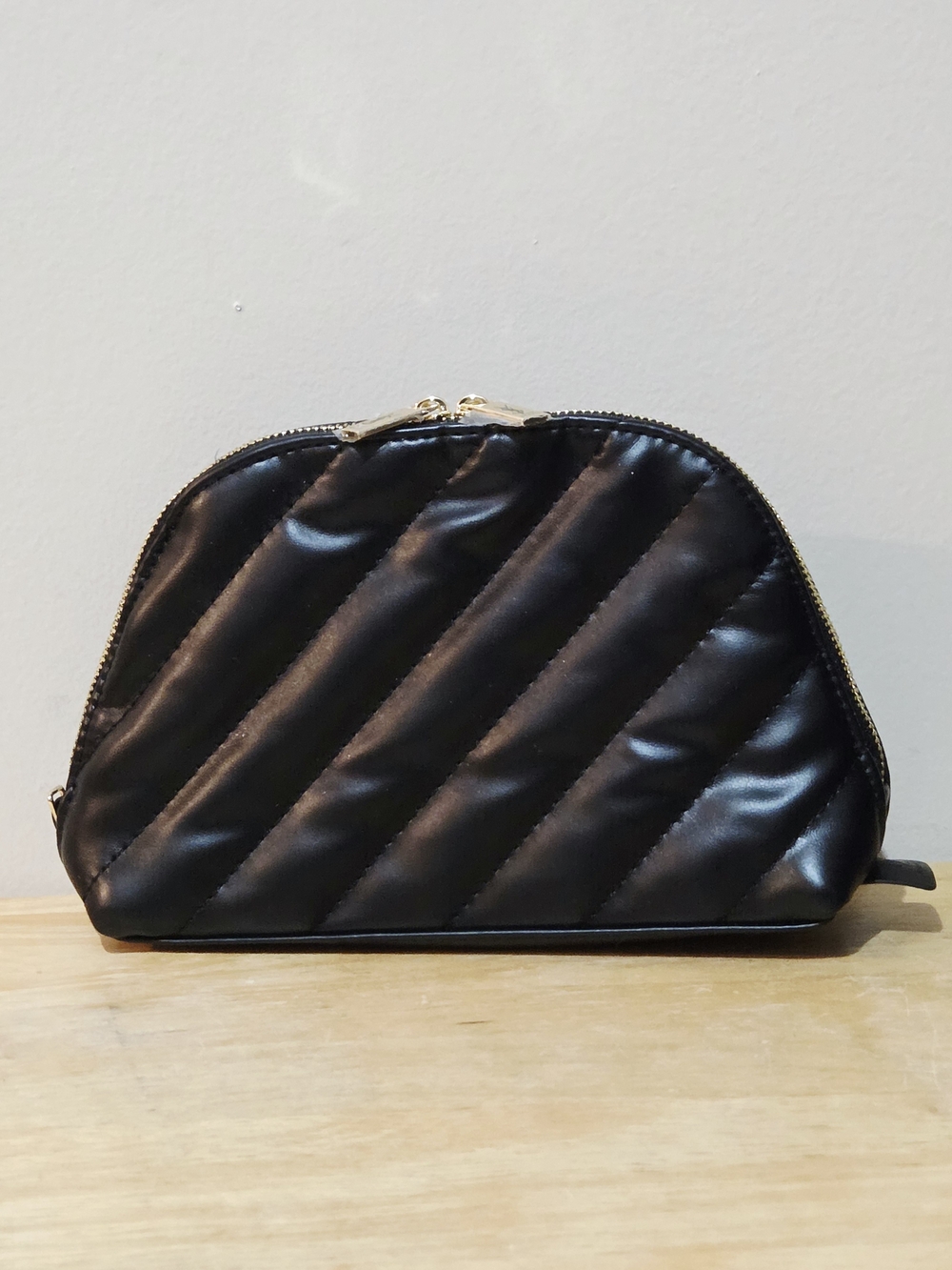 YSL Beauté Black Quilted Cosmetic Pouch - Classic Black Makeup Bag